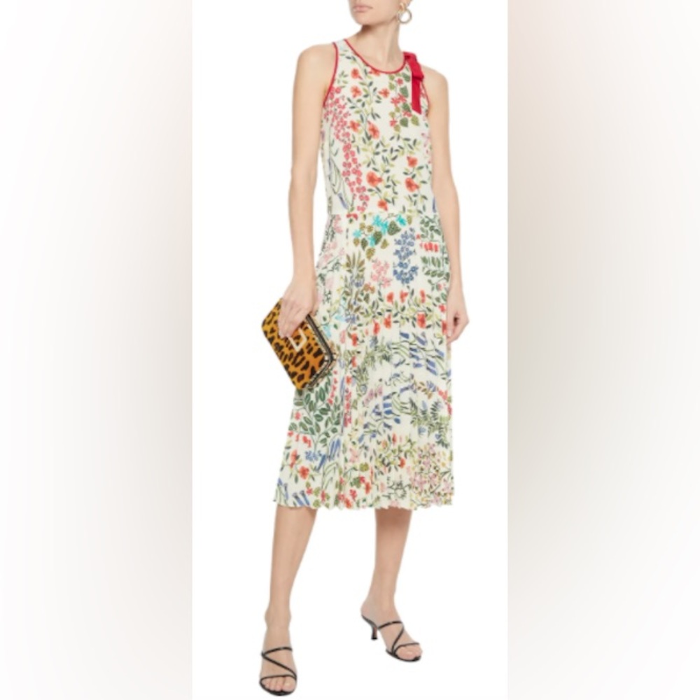 Red Valentino - Multi floral printed pleated midi dress